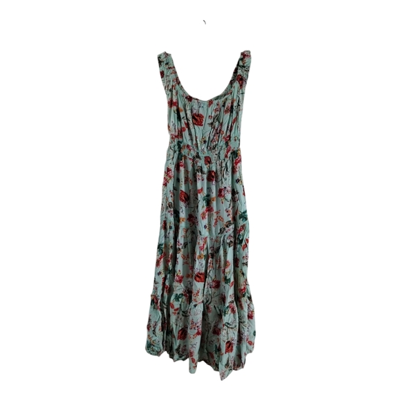 Anthropologie Abel the Label Floral Maxi Dress Women Small Off Shoulder Hawaiian - Picture 2 of 8